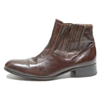 FLORSHEIM Womens Chelsea Boots Leather Brown UK 7.5 Elastic Side Panels Classic