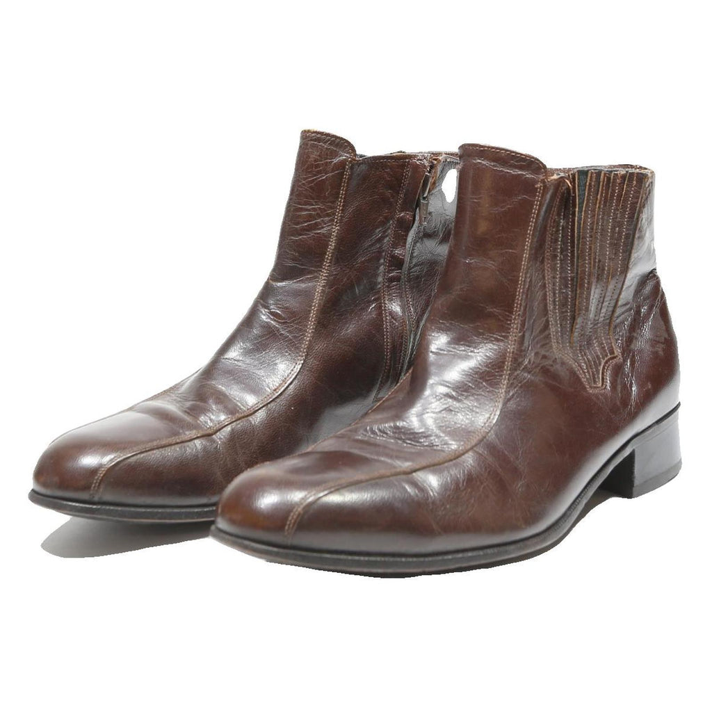 FLORSHEIM Womens Chelsea Boots Leather Brown UK 7.5 Elastic Side Panels Classic