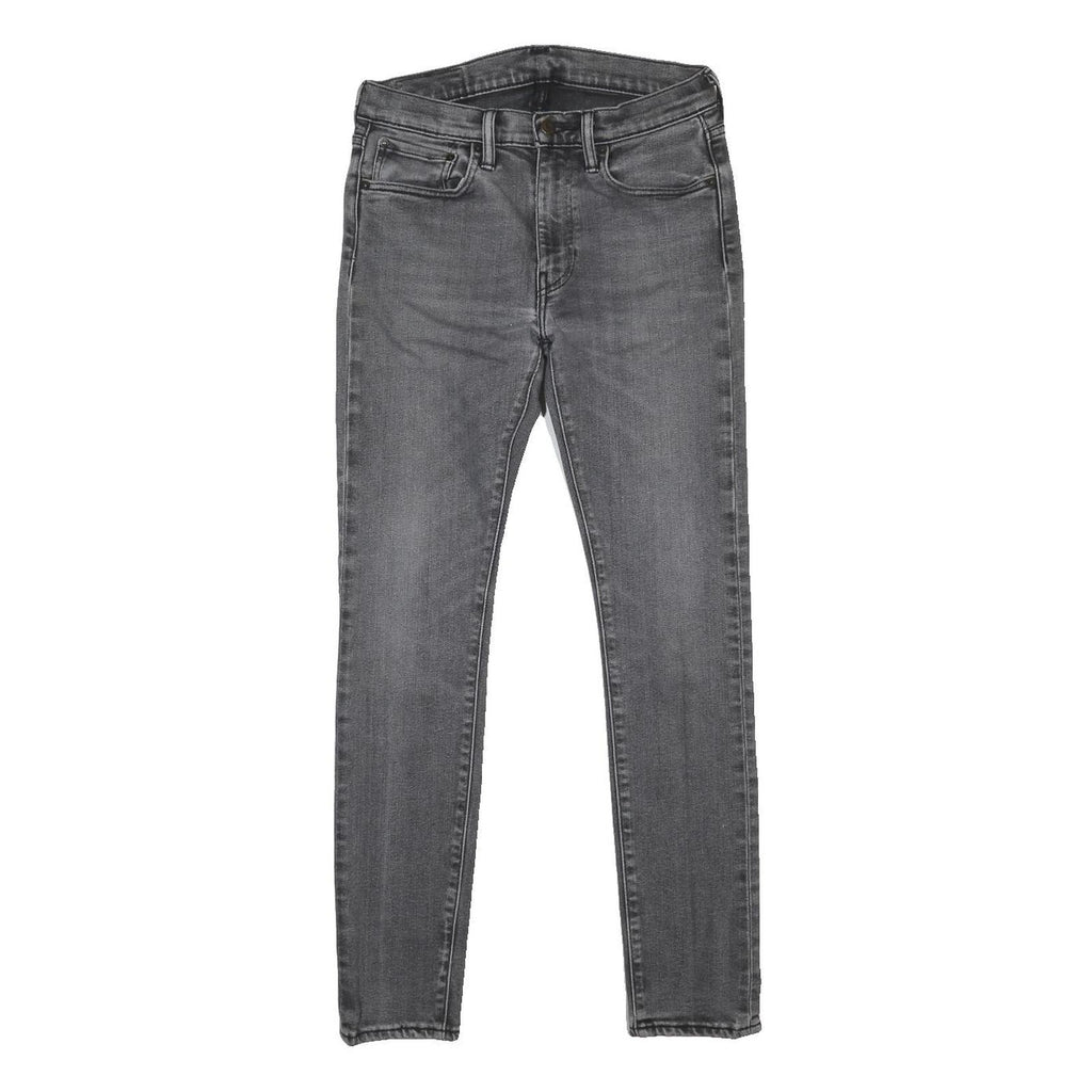 LEVI'S 519 Mens Slim Grey Denim Raw Jeans W30 L30 Button Closure Skinny Fit