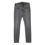 LEVI'S 519 Mens Slim Grey Denim Raw Jeans W30 L30 Button Closure Skinny Fit