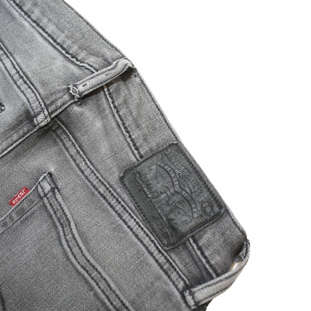 LEVI'S 519 Mens Slim Grey Denim Raw Jeans W30 L30 Button Closure Skinny Fit