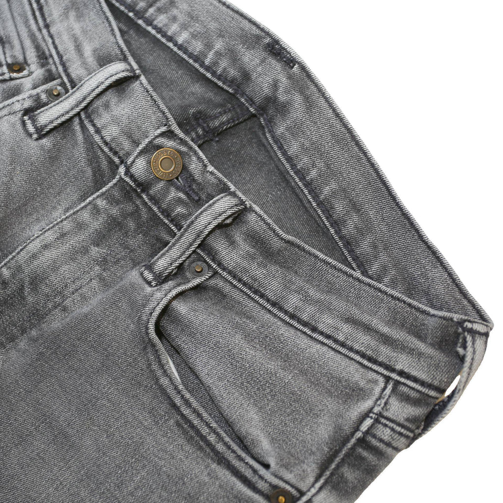 LEVI'S 519 Mens Slim Grey Denim Raw Jeans W30 L30 Button Closure Skinny Fit