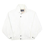 NAUTICA Mens White Cotton Blend Jacket M Plain Zip Casual Lightweight