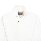 NAUTICA Mens White Cotton Blend Jacket M Plain Zip Casual Lightweight
