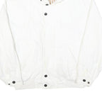NAUTICA Mens White Cotton Blend Jacket M Plain Zip Casual Lightweight