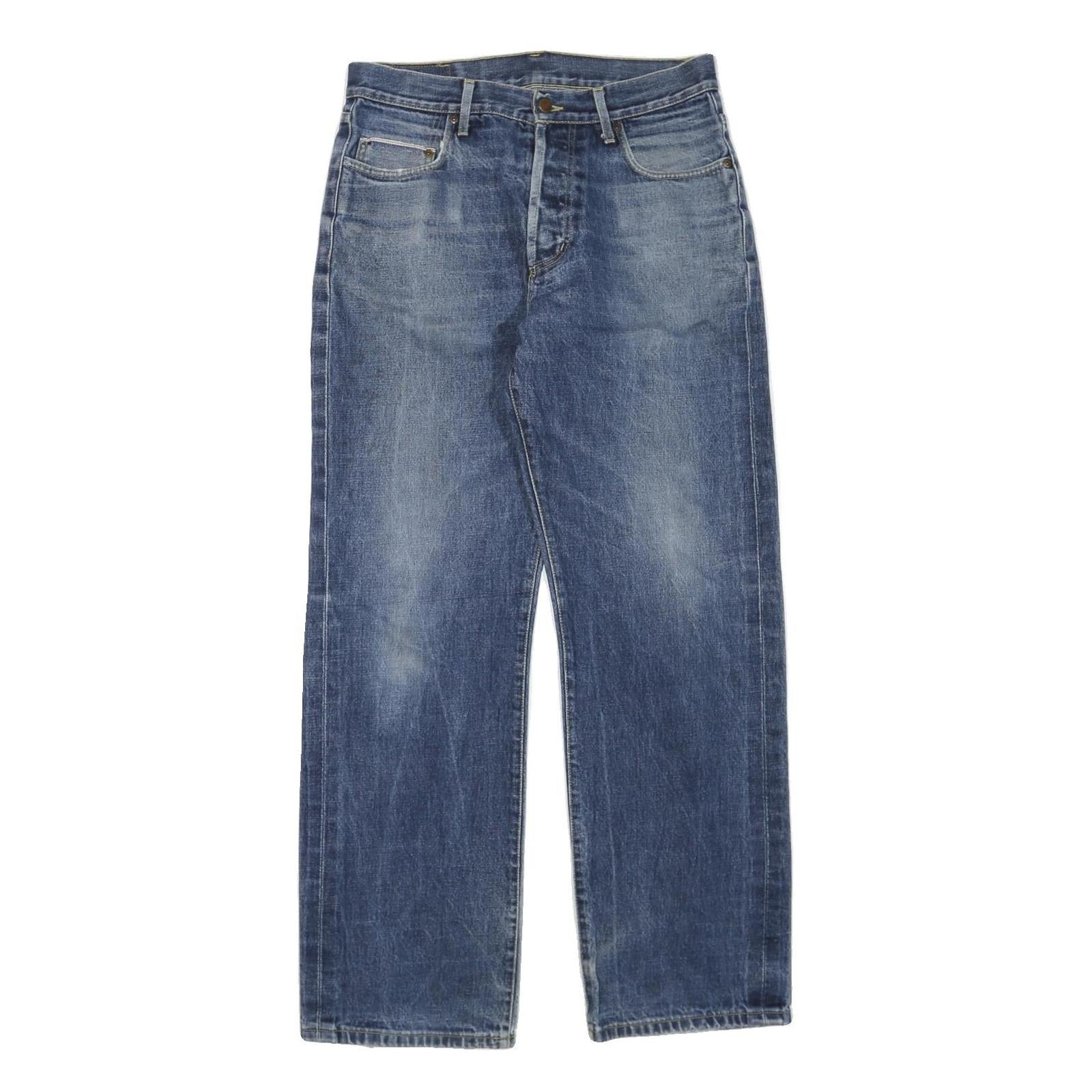 DICKIES Mens Jeans Blue Regular Straight Denim Medium W32 L32 Classic Zip