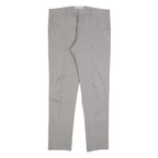 REISS Womens Slim Grey Cotton Blend Slim Straight Trousers W36 L32