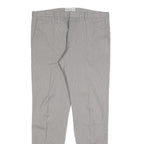 REISS Womens Slim Grey Cotton Blend Slim Straight Trousers W36 L32