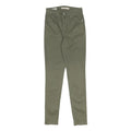 LEVI'S Womens Slim Fit Green Cotton Blend Slim Leg Trousers W25 L28 Stretch