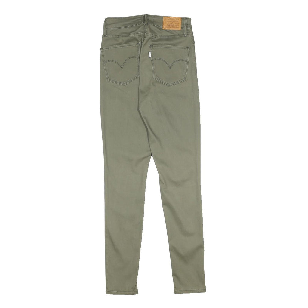 LEVI'S Womens Slim Fit Green Cotton Blend Slim Leg Trousers W25 L28 Stretch