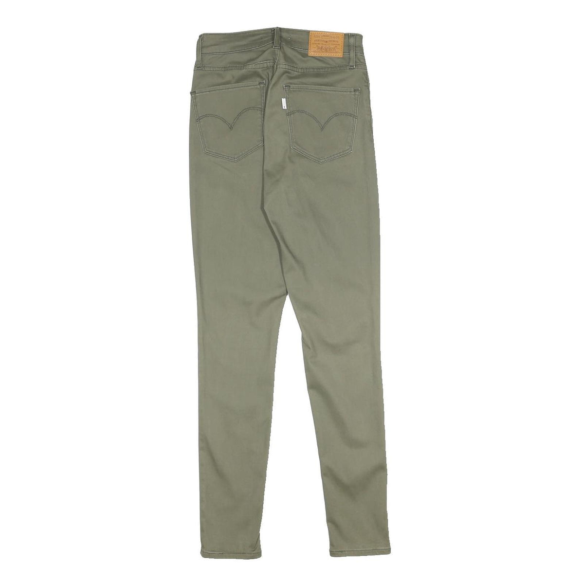 LEVI'S Womens Slim Fit Green Cotton Blend Slim Leg Trousers W25 L28 Stretch