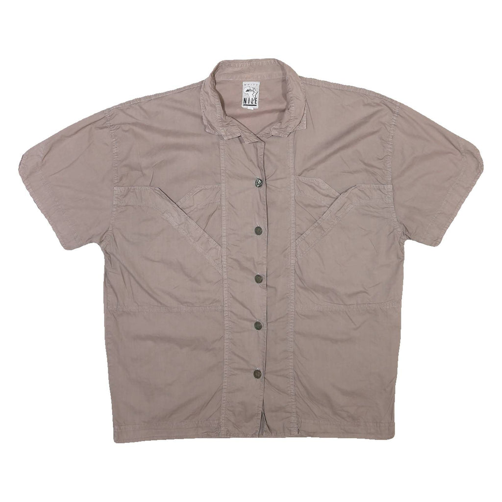 WHITE NILE Womens Beige Shirt L Polyester Blend Casual Button-Up Summer Top