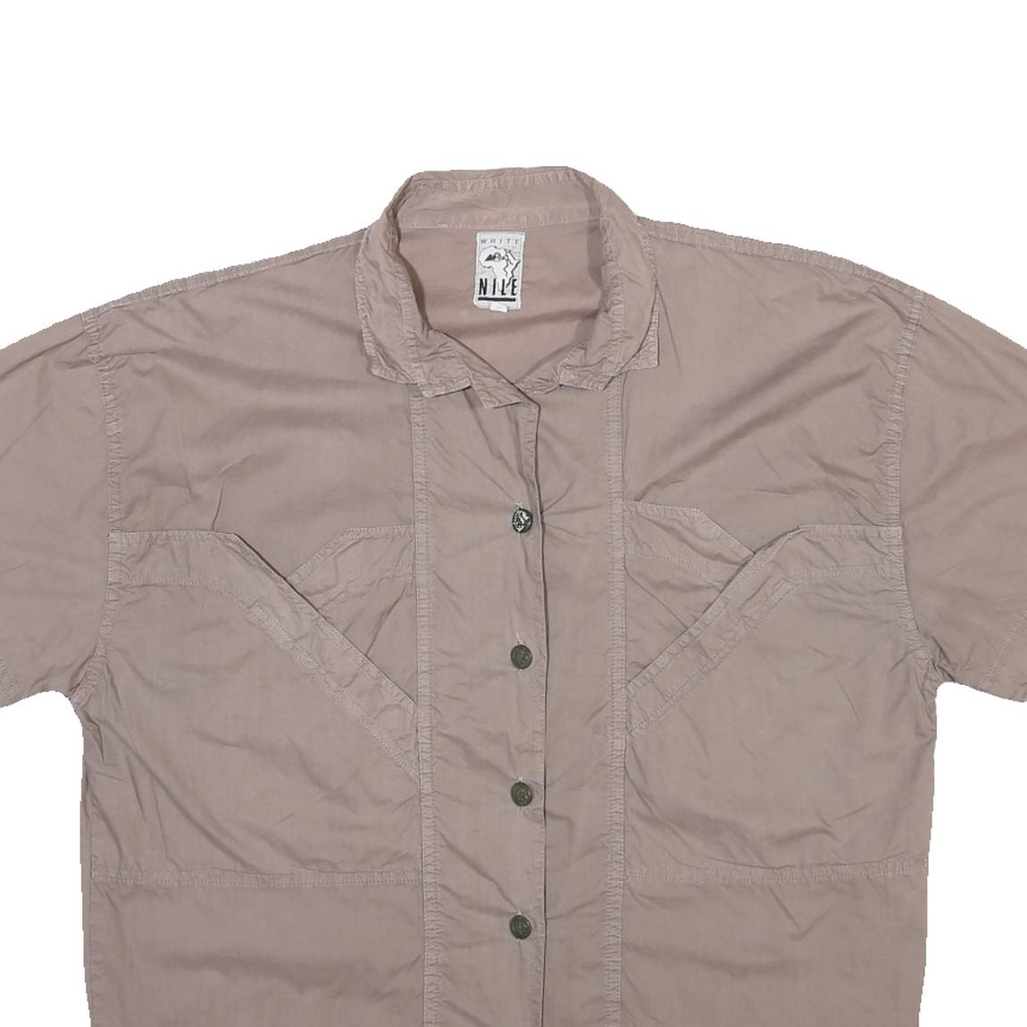 WHITE NILE Womens Beige Shirt L Polyester Blend Casual Button-Up Summer Top