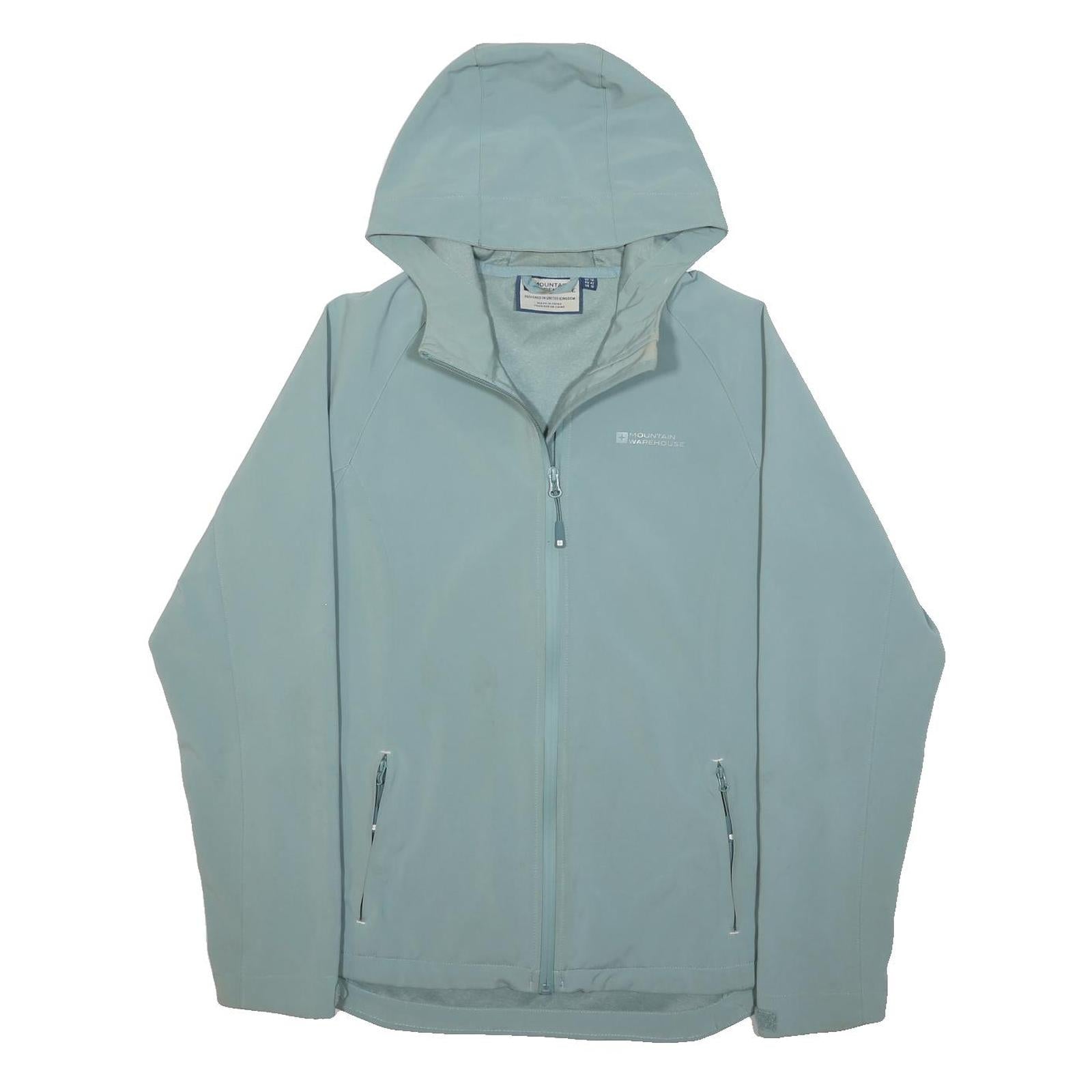 MOUNTAIN WAREHOUSE Womens Blue Hooded Zip Jacket Polyester UK 14 Outdoor