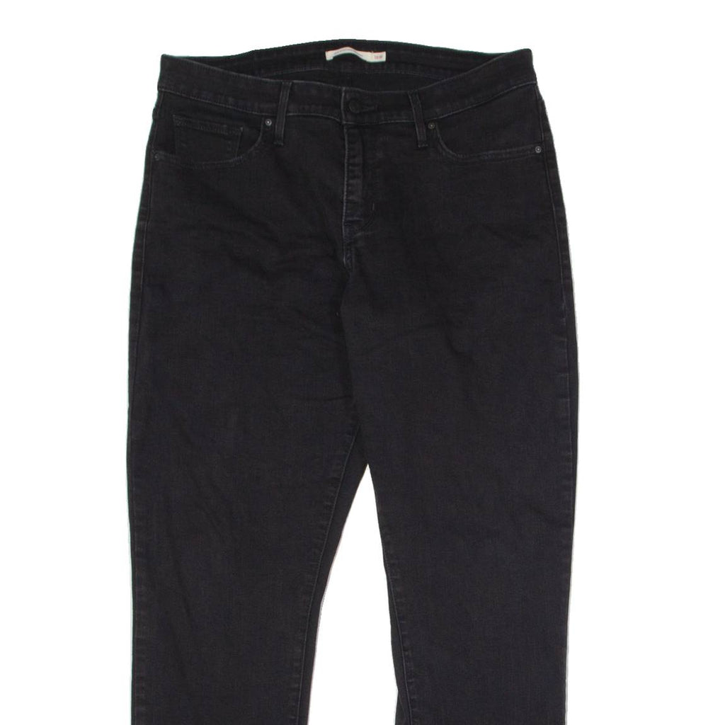 LEVI'S 316 Shaping Womens Jeans Black Regular Skinny Stone Wash W34 L30