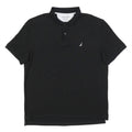 NAUTICA Mens Black Cotton Blend Polo Shirt XL Short Sleeve Plain Classic