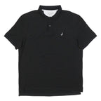 NAUTICA Mens Black Cotton Blend Polo Shirt XL Short Sleeve Plain Classic