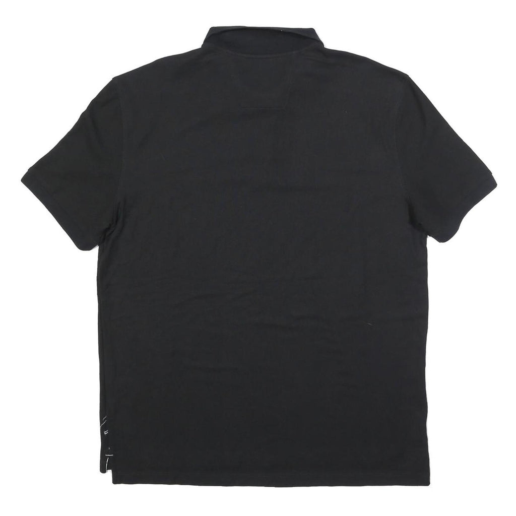 NAUTICA Mens Black Cotton Blend Polo Shirt XL Short Sleeve Plain Classic