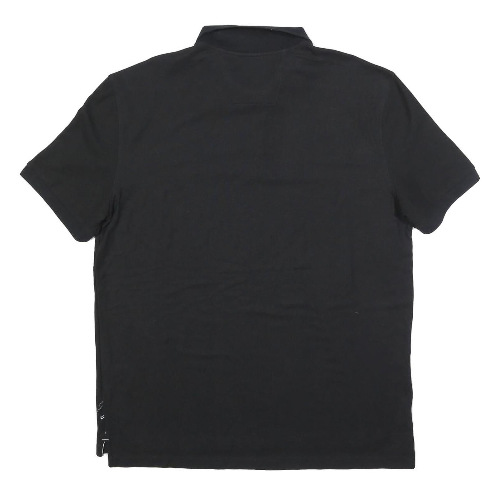 NAUTICA Mens Black Cotton Blend Polo Shirt XL Short Sleeve Plain Classic