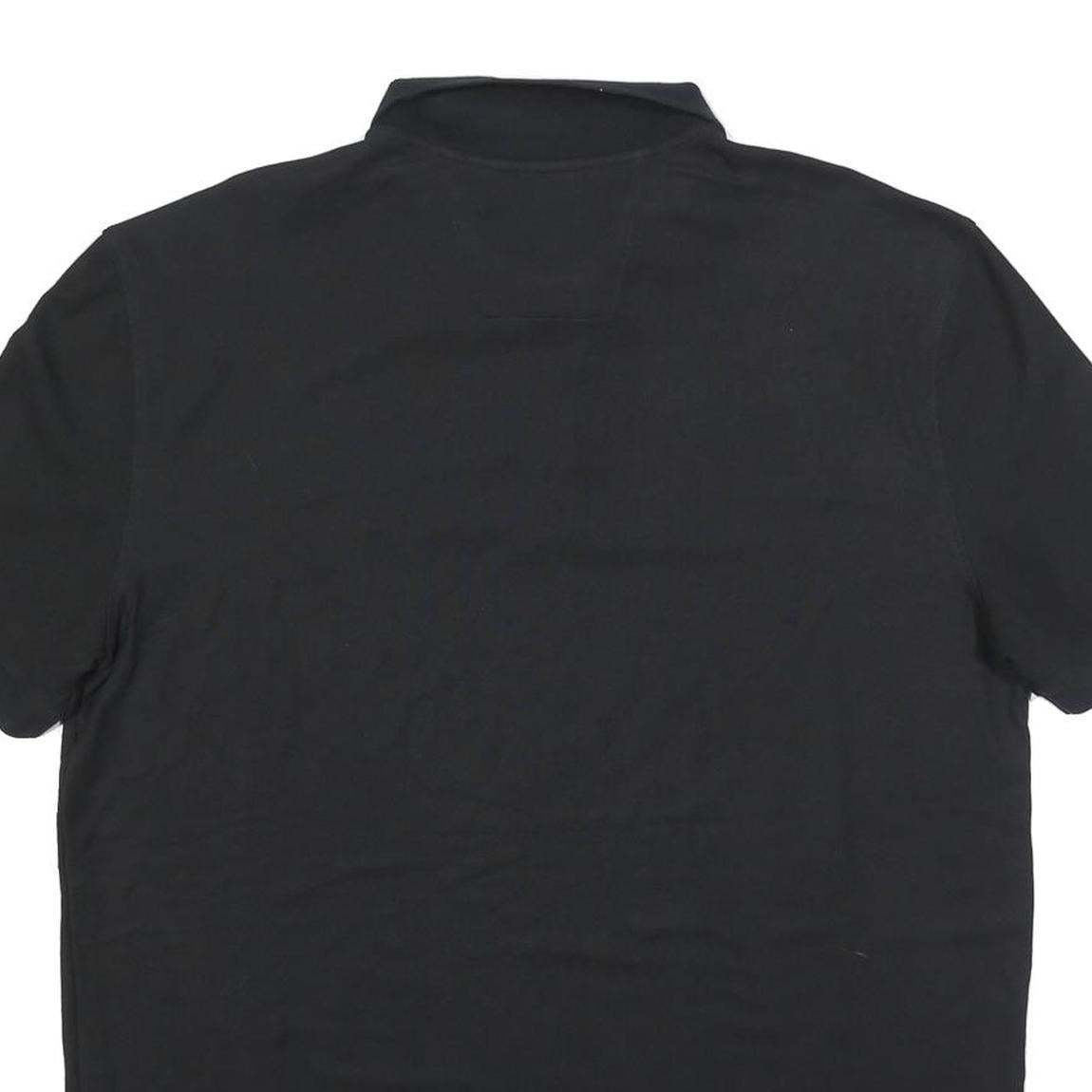 NAUTICA Mens Black Cotton Blend Polo Shirt XL Short Sleeve Plain Classic