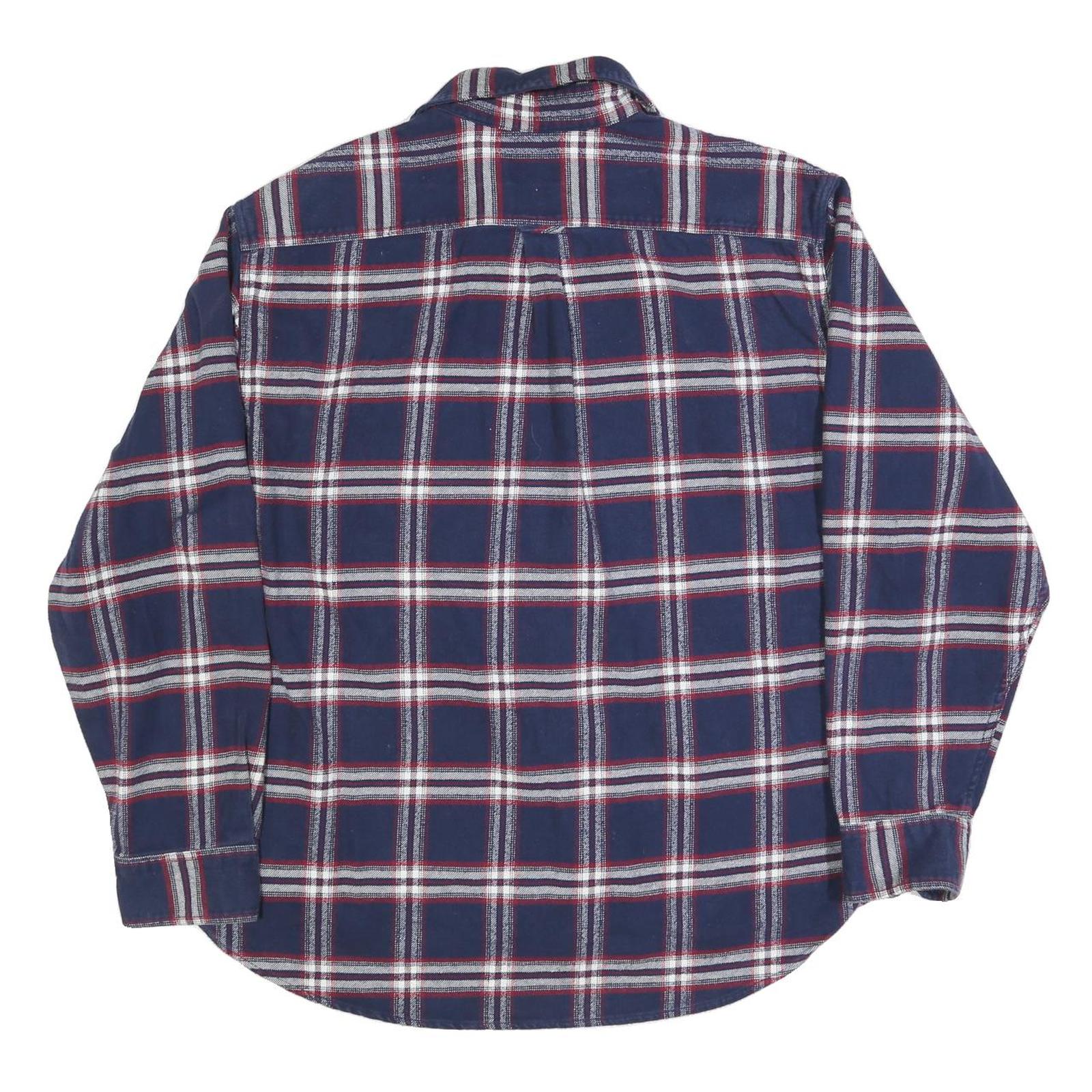 JACHS Mens Blue & Red Plaid Shirt 2XL Cotton Blend Long Sleeve Casual