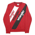 WRANGLER Mens Red & Black Logo Crew Neck Sweatshirt L Cotton Blend Casual