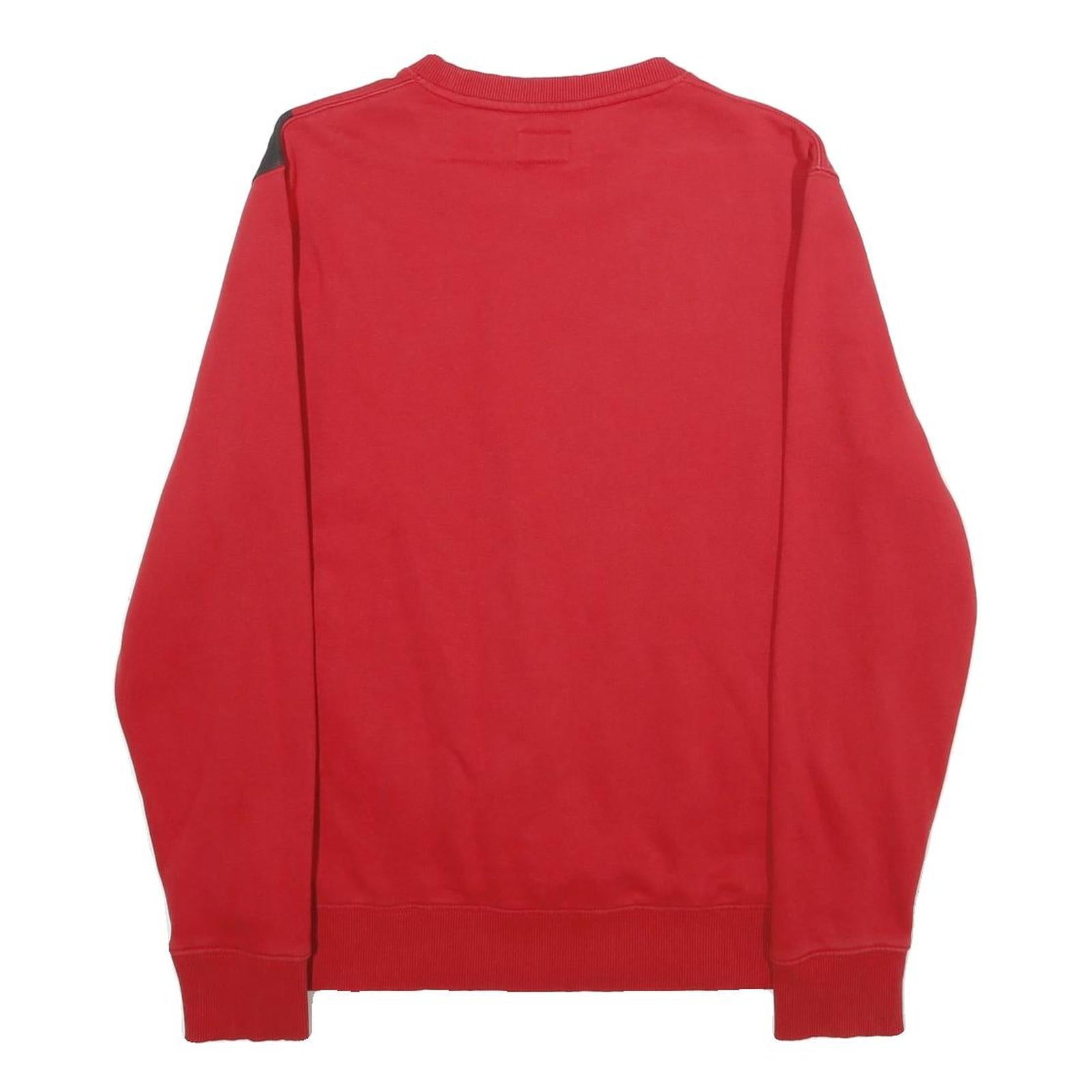 WRANGLER Mens Red & Black Logo Crew Neck Sweatshirt L Cotton Blend Casual