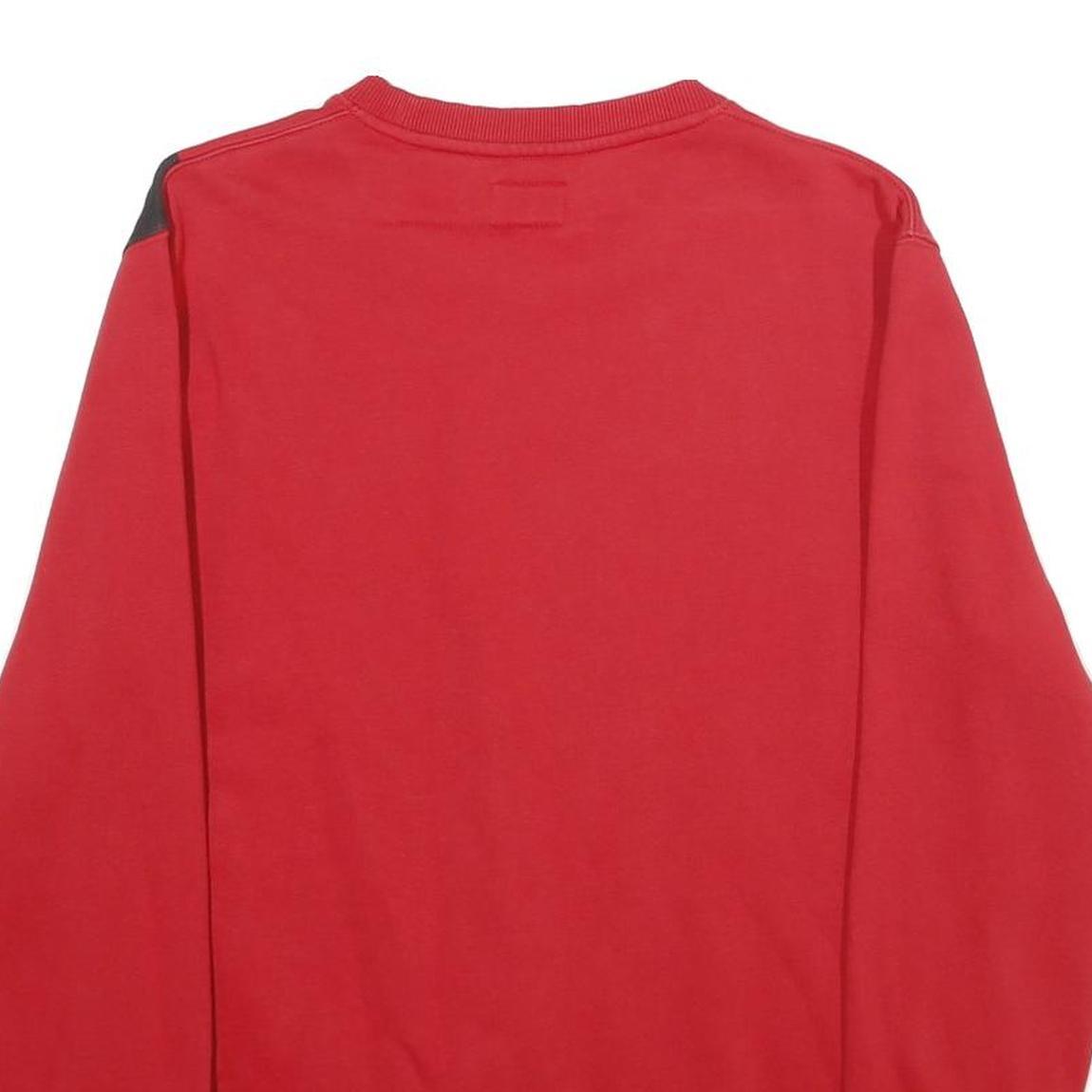 WRANGLER Mens Red & Black Logo Crew Neck Sweatshirt L Cotton Blend Casual