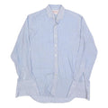 SHANGHAI Mens Blue & White Stripe Shirt S Classic Cotton Blend Long Sleeve