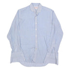 SHANGHAI Mens Blue & White Stripe Shirt S Classic Cotton Blend Long Sleeve