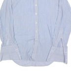 SHANGHAI Mens Blue & White Stripe Shirt S Classic Cotton Blend Long Sleeve
