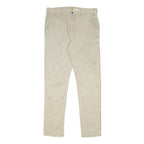 CARHARTT Mens Beige Cotton Blend Slim Straight Leg Trousers W32 L32 Workwear