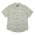 NORTHWEST TERRITORY Mens Beige & Brown Cotton Blend Short Sleeve Shirt L Casual