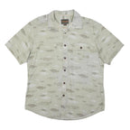 NORTHWEST TERRITORY Mens Beige & Brown Cotton Blend Short Sleeve Shirt L Casual
