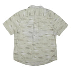 NORTHWEST TERRITORY Mens Beige & Brown Cotton Blend Short Sleeve Shirt L Casual