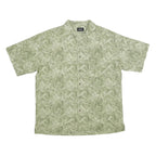 HAGGAR Mens Green Printed Shirt XL Casual Summer Button Front Tropical