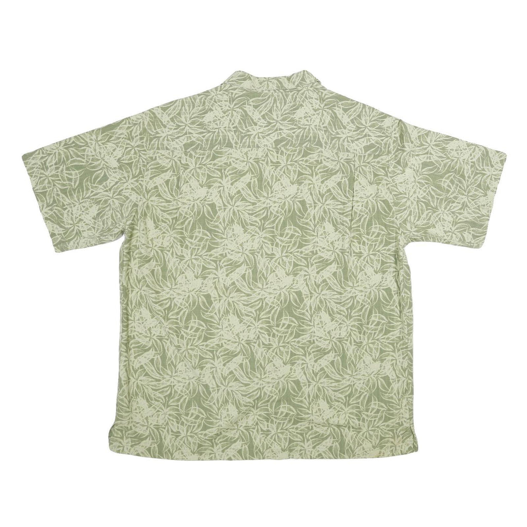 HAGGAR Mens Green Printed Shirt XL Casual Summer Button Front Tropical