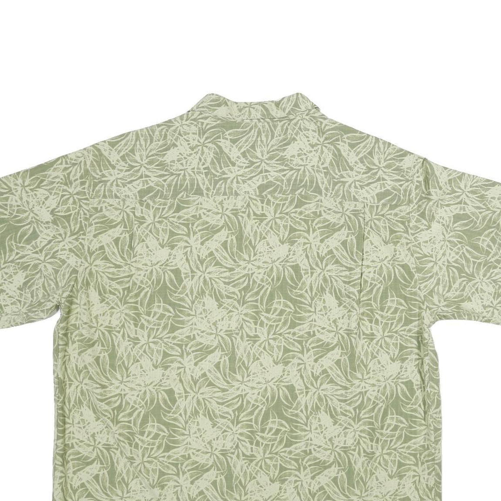 HAGGAR Mens Green Printed Shirt XL Casual Summer Button Front Tropical