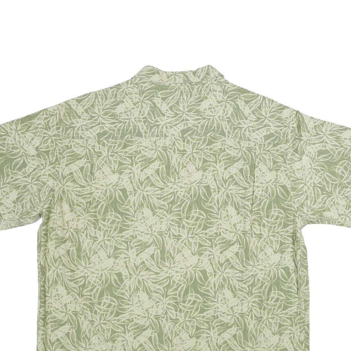 HAGGAR Mens Green Printed Shirt XL Casual Summer Button Front Tropical