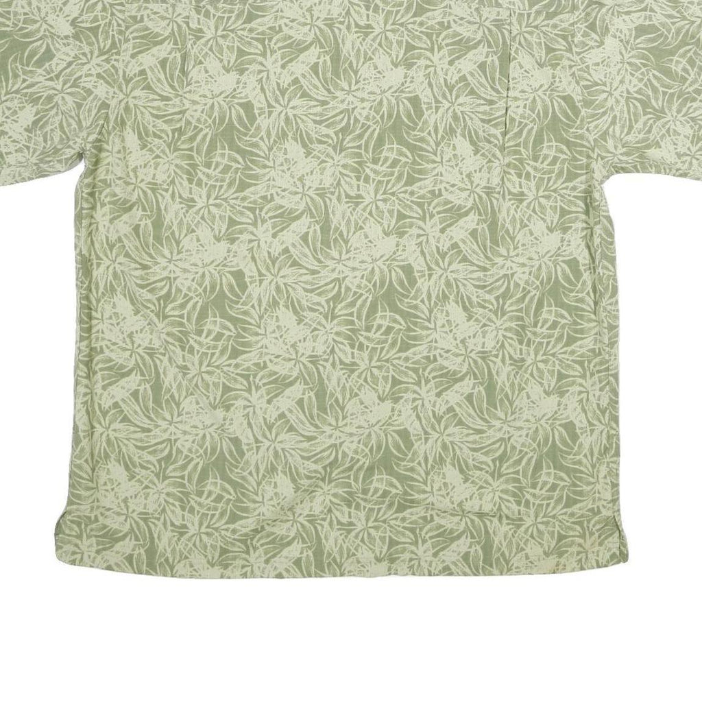 HAGGAR Mens Green Printed Shirt XL Casual Summer Button Front Tropical