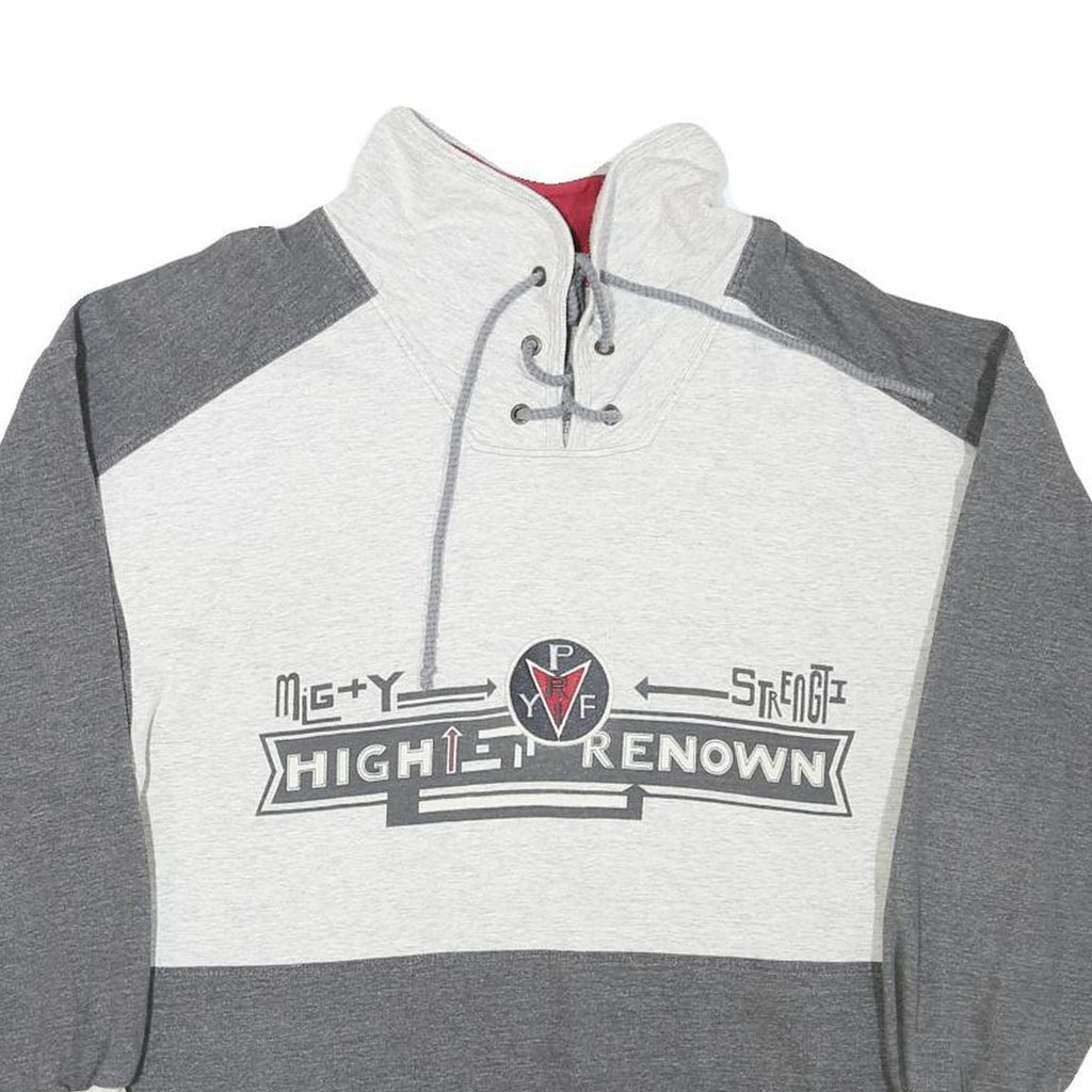 TRIUMPH Mens Grey & Cream High Renown Crew Neck XS Cotton Blend Pullover