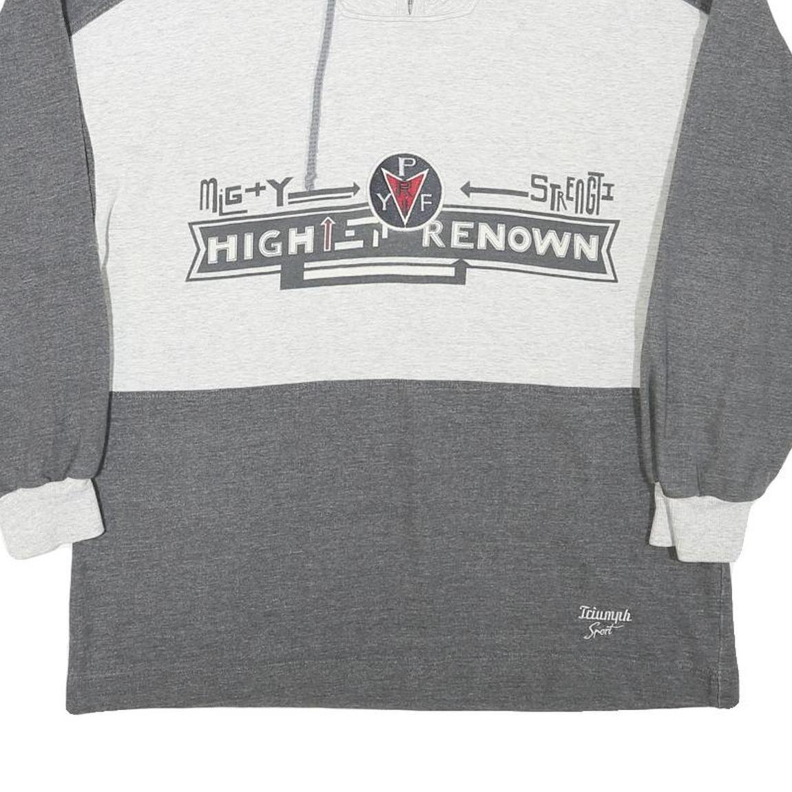 TRIUMPH Mens Grey & Cream High Renown Crew Neck XS Cotton Blend Pullover