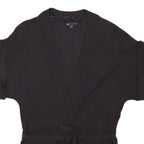 GAP Womens Black Plain Cotton Blend Wrap Jumper S Knitwear Lightweight Stylish