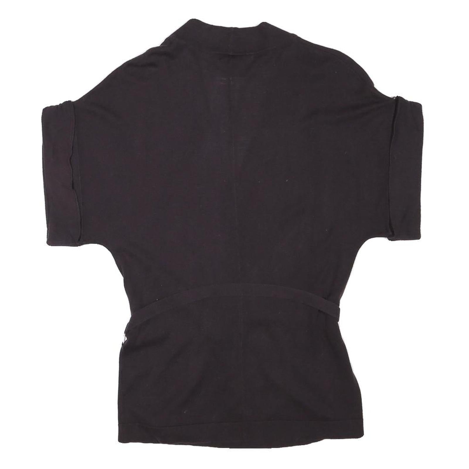 GAP Womens Black Plain Cotton Blend Wrap Jumper S Knitwear Lightweight Stylish