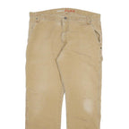 DICKIES Mens Cotton Blend Beige Regular Fit Straight Leg Trousers W36 L30