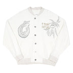DESIGUAL Mens White Cotton Button Jacket M Plain Nature Print Casual Stylish