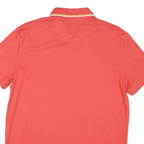 CALVIN KLEIN Mens Red & Yellow Stripe Short Sleeve Polo Shirt M Cotton Casual