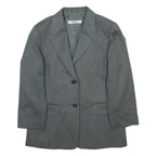 MARELLA Womens Grey Wool Button Jacket UK 14 Tailored Classic Formal