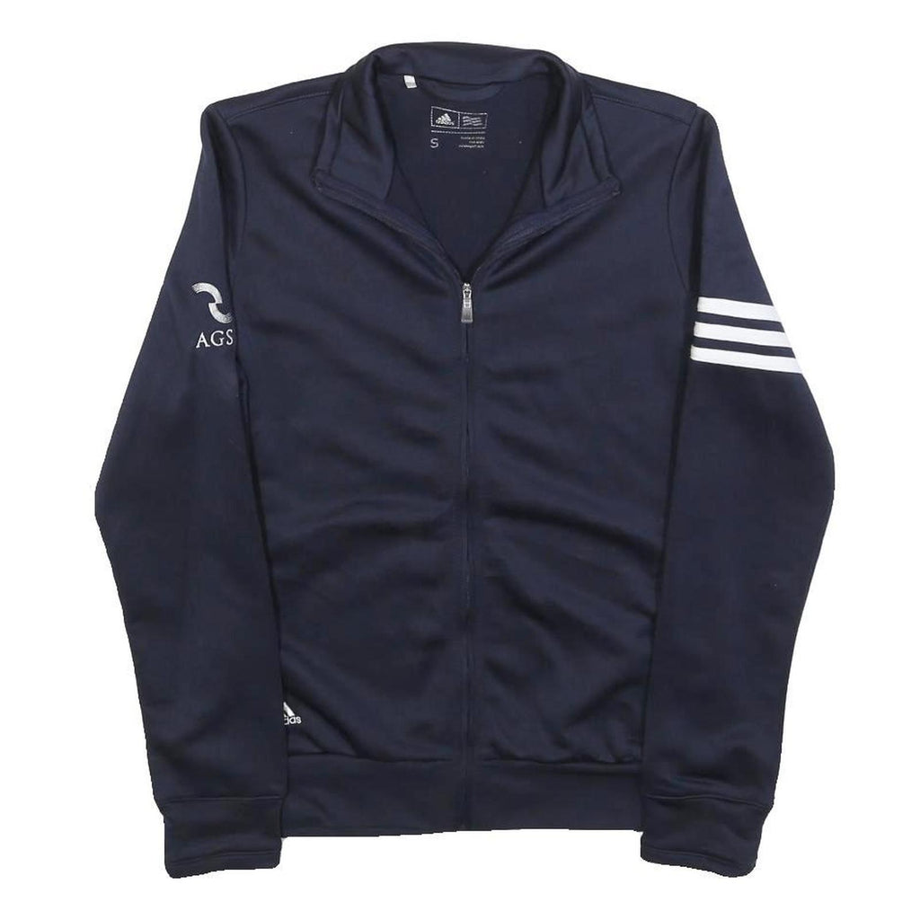 ADIDAS Mens Navy Blue Zip Jacket S Polyester Blend Athletic Casual Sportswear