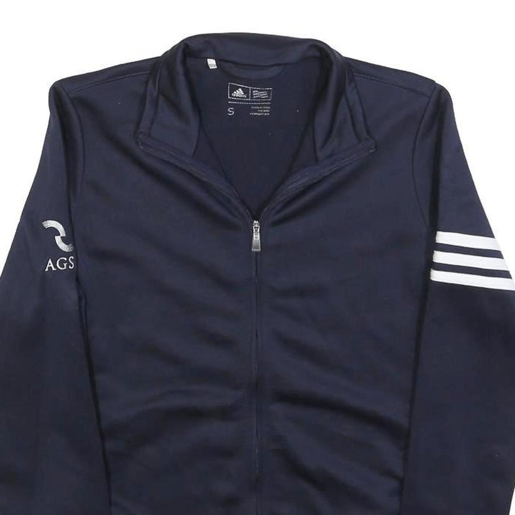 ADIDAS Mens Navy Blue Zip Jacket S Polyester Blend Athletic Casual Sportswear